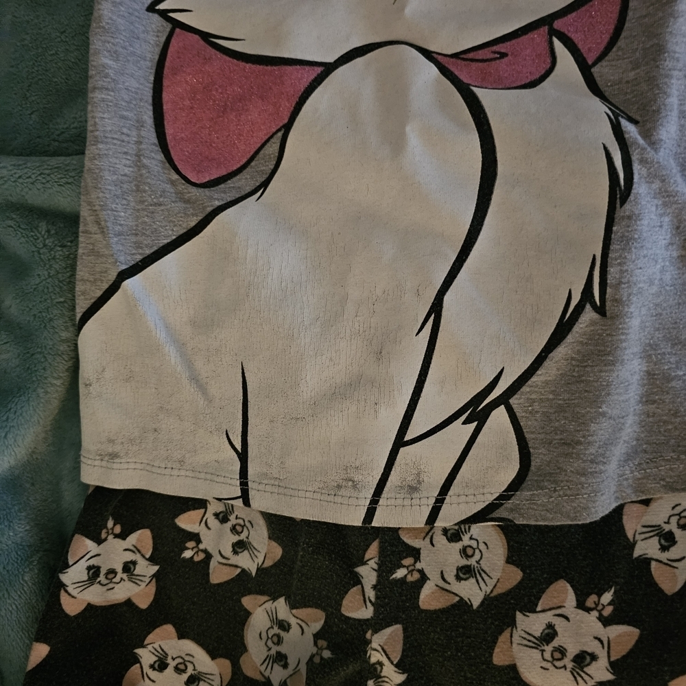 Disney Gray and Black Cat Print Kids Pajama Set - Picture 3 of 8